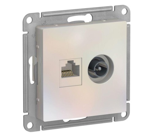 Розетка компьютерная + телевизионная 2-м AtlasDesign RJ45 кат.5E + TV механизм жемчуж. SE ATN000489 Розетка компьютерная + телевизионная 2-м AtlasDesign RJ45 кат.5E + TV механизм жемчуж. SE ATN000489